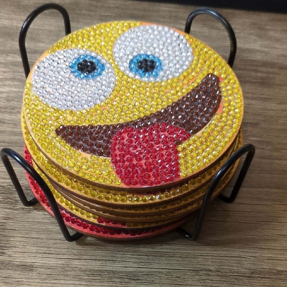 Smiley Face Diamond Painting Coasters